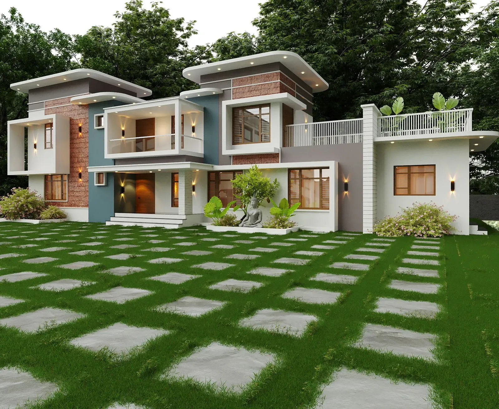 GK Constructions Contemporary Two-Storey Luxury Villa Architectural Presentation
